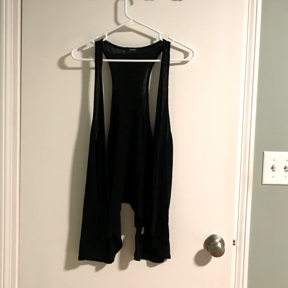 Light & Flowy Black Tank Cardigan | Longer in Front